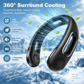 Portable Neck Fan, USB Rechargeable 360° Cooling Hands Free Bladeless, 4 Speeds 16H Battery, Wearable for Travel Office Outdoor