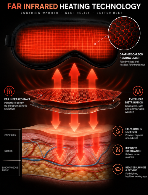 USB Heated Eye Mask - Warmth, Vibration & Compression for Eye Strain Relief